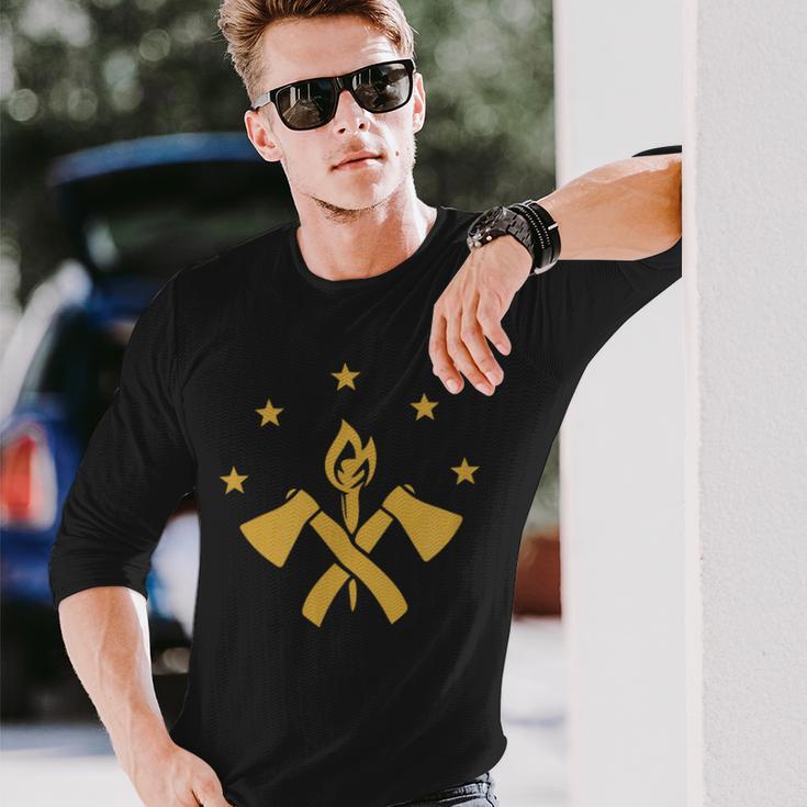 Fba マルーンフラッグ ファンデーション ブラック アメリカン 長袖Tシャツ 彼への贈り物