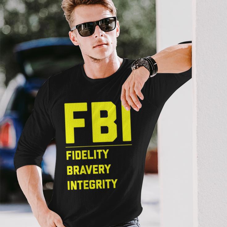 Fbi Motto 「Fidelity Bravery Integrity」 法執行機関 長袖Tシャツ 彼への贈り物