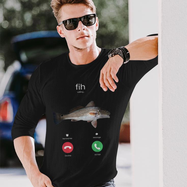 Fih Calling スペルミスフィッシュ 電話を受け入れる 魚 長袖Tシャツ 彼への贈り物