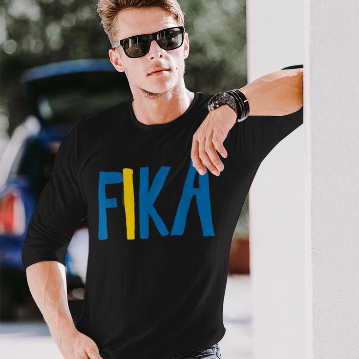 Fikaweden 面白いワードゲーム スウェーデン語 長袖Tシャツ 彼への贈り物