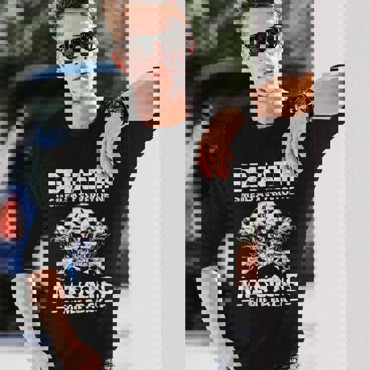 Freemasonkull Quote Deathmiles Mason ユーモア フリーメイソン 長袖Tシャツ 彼への贈り物