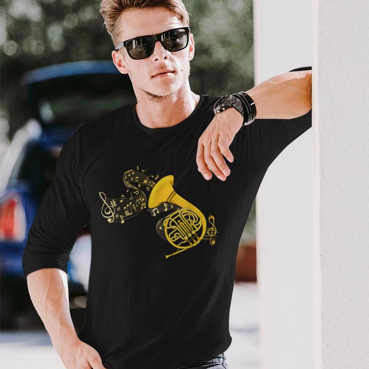 French Horn Music Lover ビッグバンド楽器 フレンチホーン 長袖Tシャツ 彼への贈り物