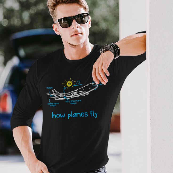 Aerospace How Planes Fly Air Magic Flight Crew 長袖Tシャツ 彼への贈り物