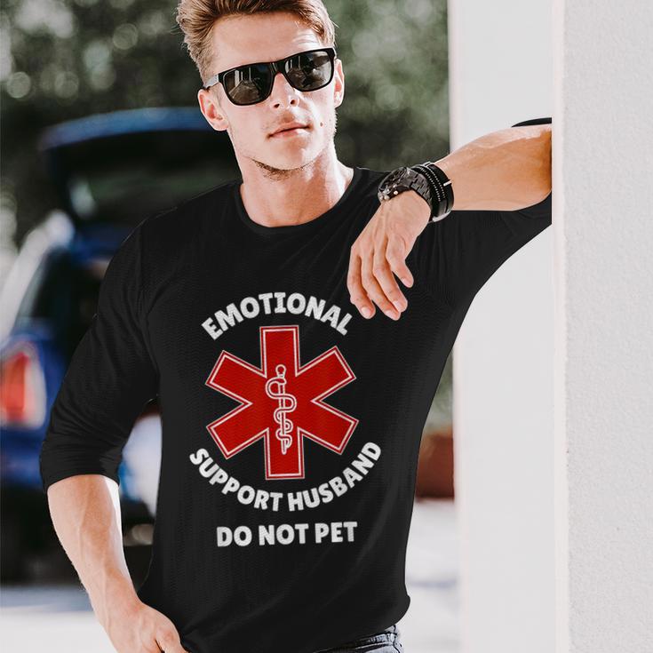 Emotionalupport Husband Do Not Pet 長袖Tシャツ 彼への贈り物