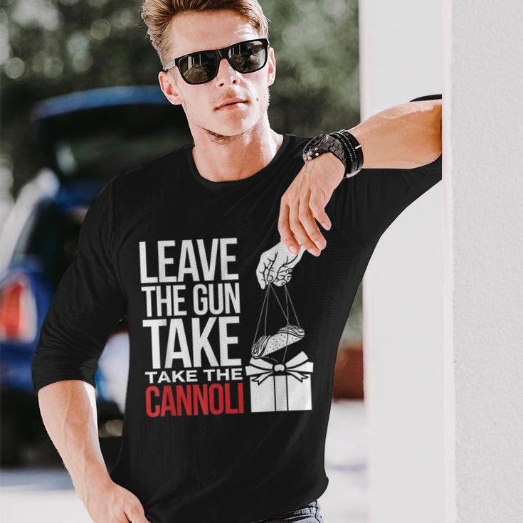 Leave The Gun Take The Cannoli メンズ レディース イタリア国旗 長袖Tシャツ 彼への贈り物