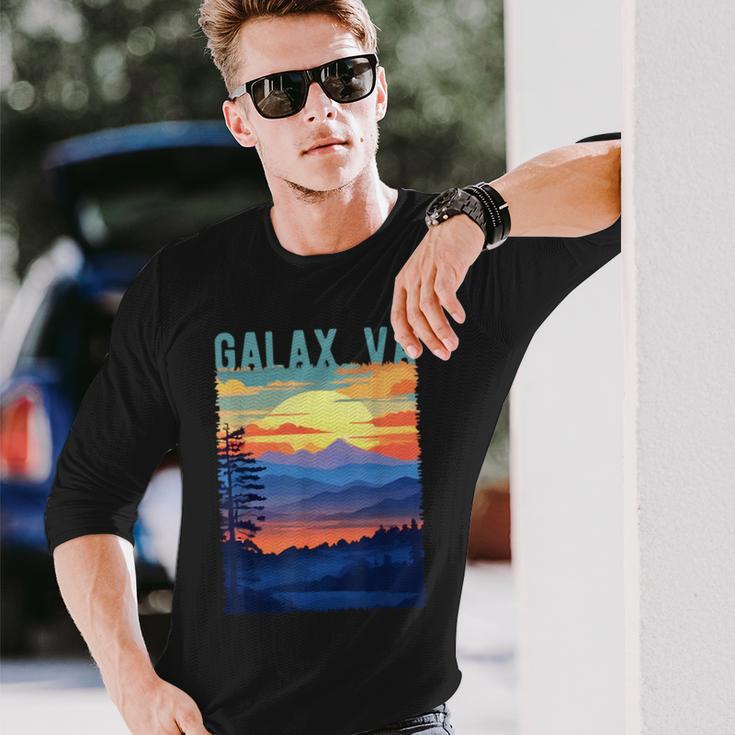 Galaxirginia Usa 山景色 サンセットスタイルデザイン 長袖Tシャツ 彼への贈り物