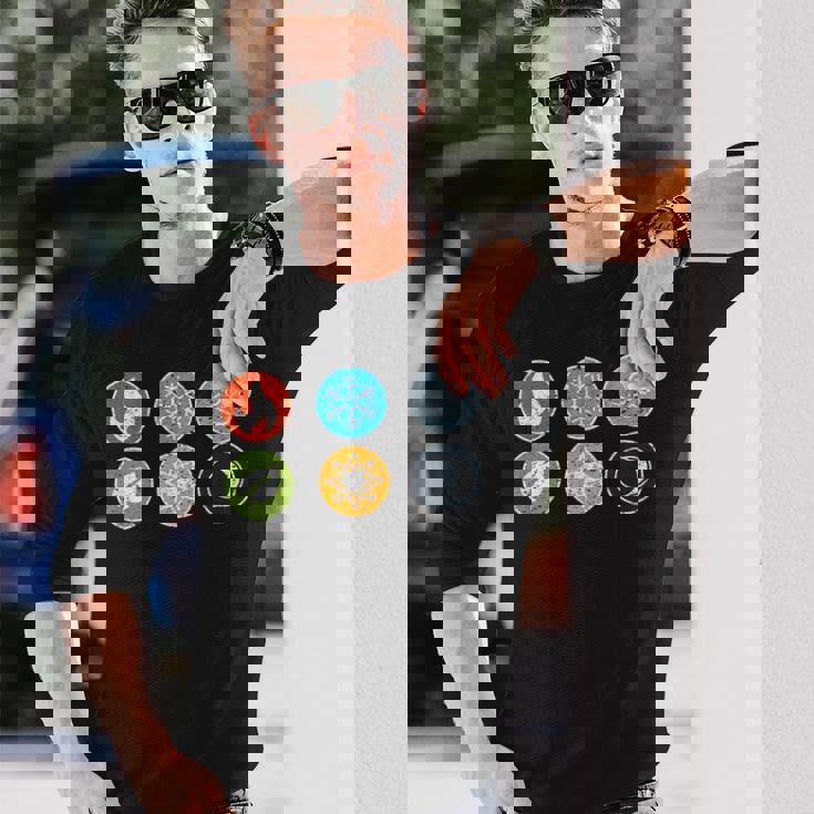 Gloomhaven Elements シンボル 火 氷 空 地球 ライトダーク 長袖Tシャツ 彼への贈り物