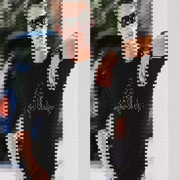 Grandpa & Grandson Heartbeat Partner Look Grandchild & Grandfather 長袖Tシャツ 彼への贈り物