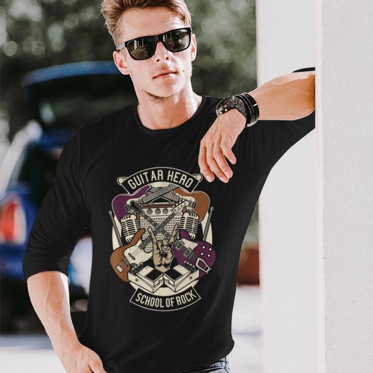 Guitar Heroes スクール オブ ロック ギター ラバー ギタリスト ギター 長袖Tシャツ 彼への贈り物