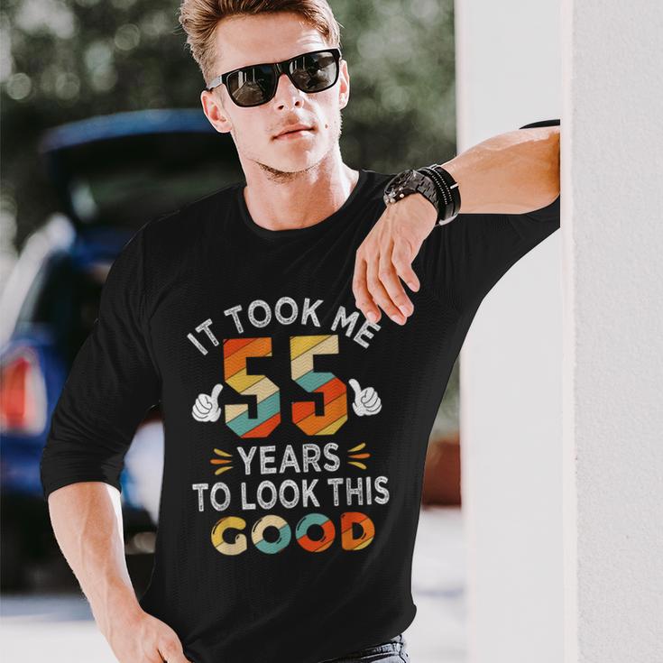 Happy 55Th Birthday 長袖Tシャツ 彼への贈り物