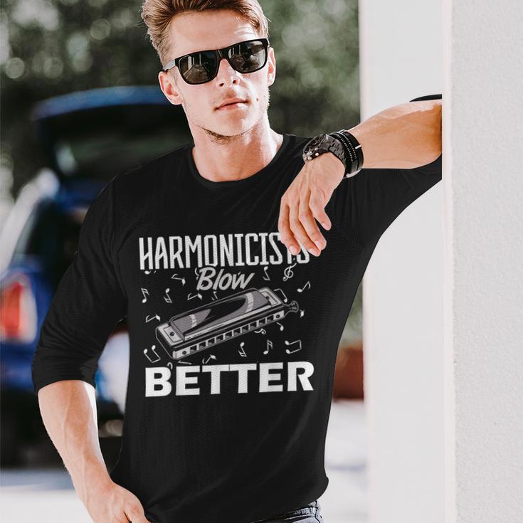 Harmonicists Blow Better ハーモニカ 長袖Tシャツ 彼への贈り物