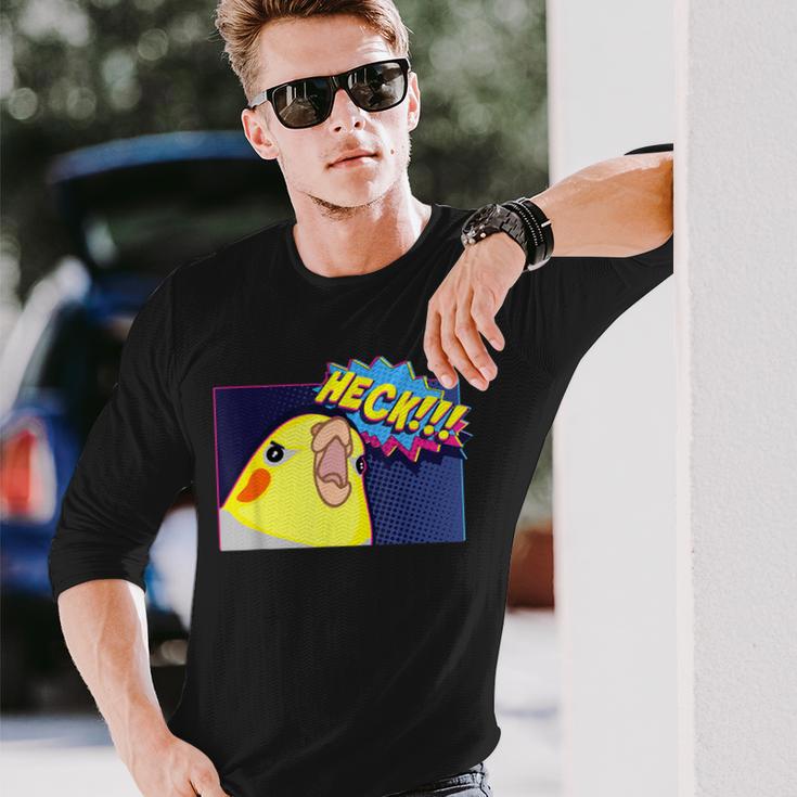 Heck Cockatiel Birb Memes Angry Parrot Lover 長袖Tシャツ 彼への贈り物