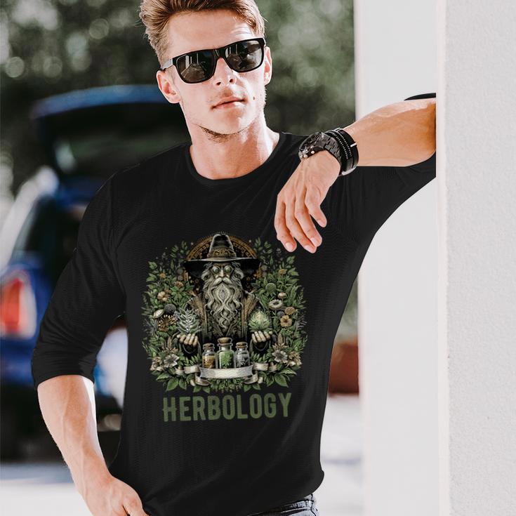Herbology マジカルハーブ ヴィンテージ 神秘的な植物 長袖Tシャツ 彼への贈り物