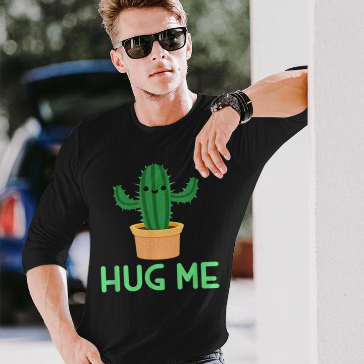 Hug Me 面白い サボテン ユーモア ギフト 長袖Tシャツ 彼への贈り物