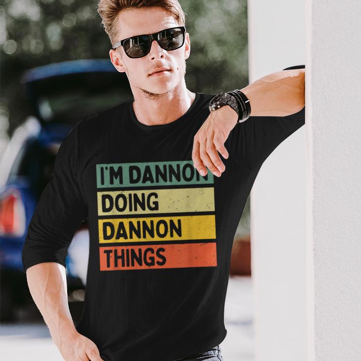 I'm Dannon Doing Dannon Things 面白い名言 長袖Tシャツ 彼への贈り物