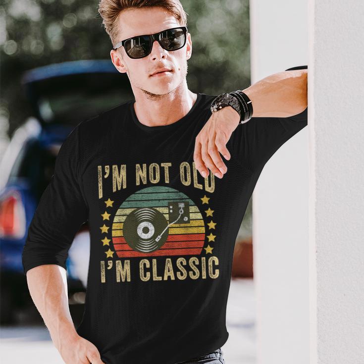 I'm Not Old I'm Classic ビニールレコード レトロ ビンテージ音楽 長袖Tシャツ 彼への贈り物