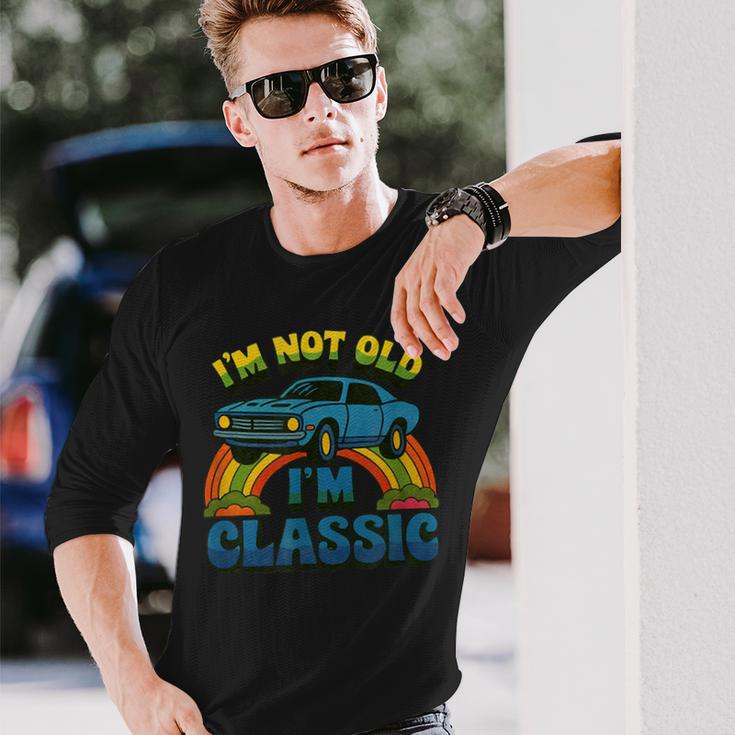 I'm Not Old I'm Classic ビンテージカー 誕生日デザイン 長袖Tシャツ 彼への贈り物