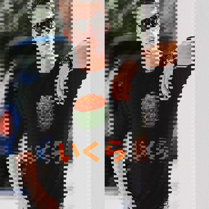 Ikura いくら Japaneseushialmon Eggsalmon Caviar 長袖Tシャツ 彼への贈り物