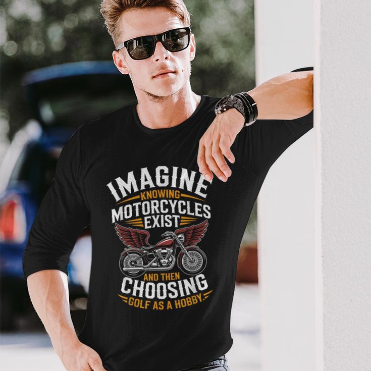 Imagine Motorcycles Exist Chopper Club バイカー バイク 長袖Tシャツ 彼への贈り物