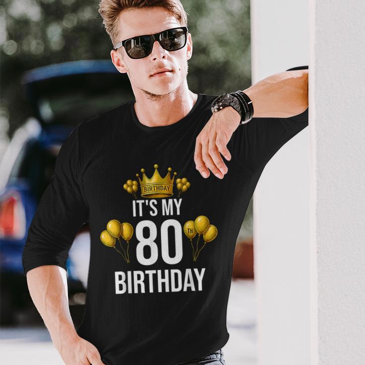 It's My 80Th Birthday Party 80歳 誕生日 メンズ レディース 長袖Tシャツ 彼への贈り物