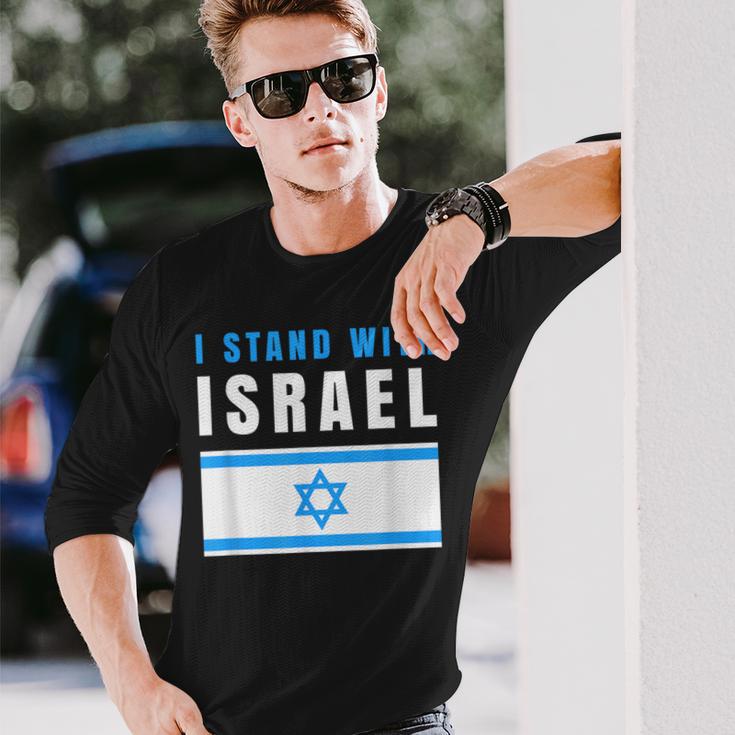 Itand With Israel Jewish イスラエル国旗 ユダヤ人 長袖Tシャツ 彼への贈り物