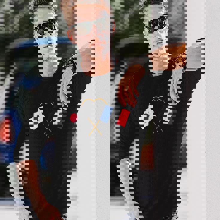 Japanese Flag France Flag フランス遺産 フランスのルーツ 日本の国旗 フランスの国旗 長袖Tシャツ 彼への贈り物