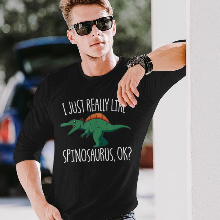 I Just Really Like スピノサウルス Ok 恐竜 キッズ スピノサウルス 長袖Tシャツ 彼への贈り物