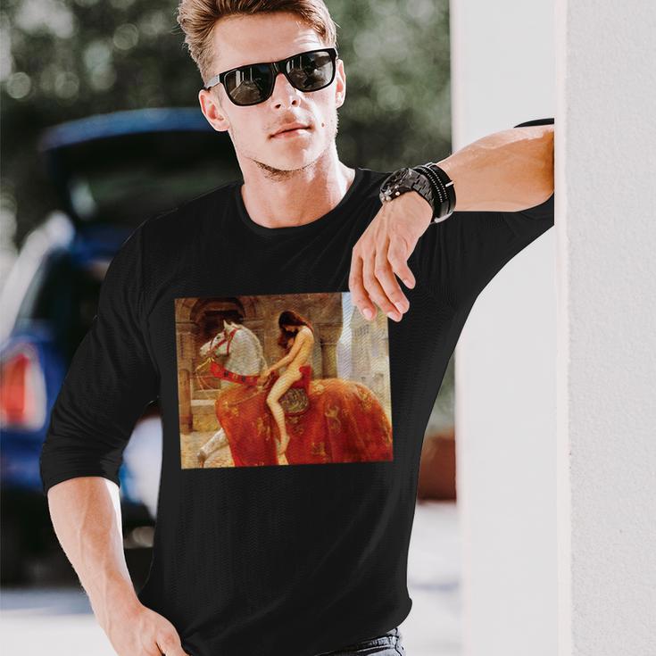 Lady Godiva ヌード ペインティング 長袖Tシャツ 彼への贈り物