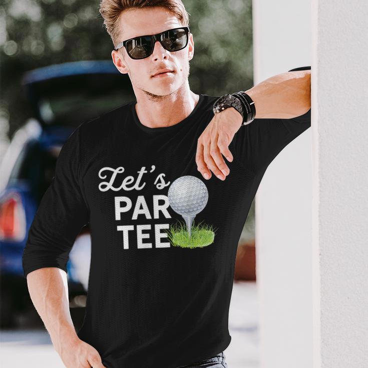 Let's Par ゴルフボール ティーピン付き 面白いゴルフクラブtシャツ 長袖Tシャツ 彼への贈り物