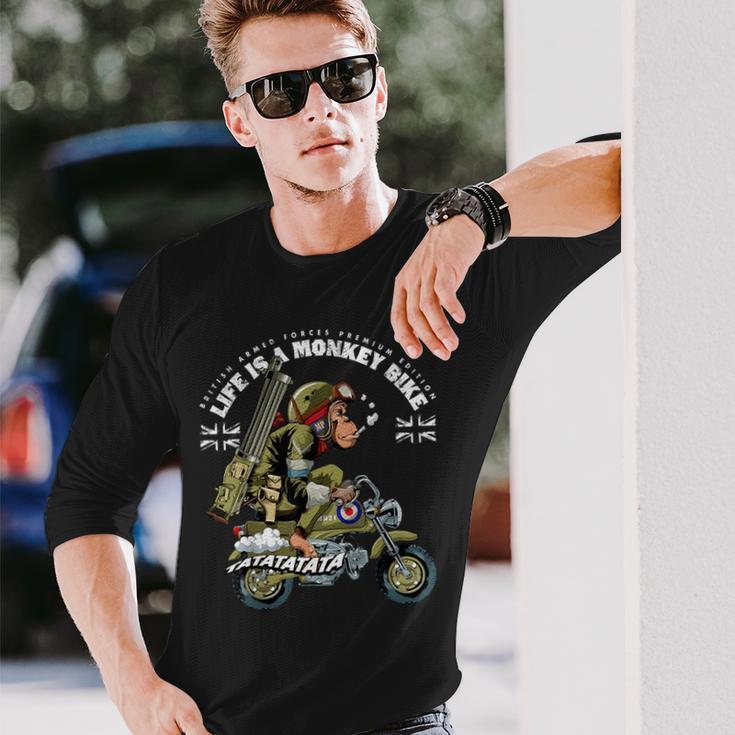 Life Is A Monkey Bike 英国軍 ヴィンテージエディション 長袖Tシャツ 彼への贈り物