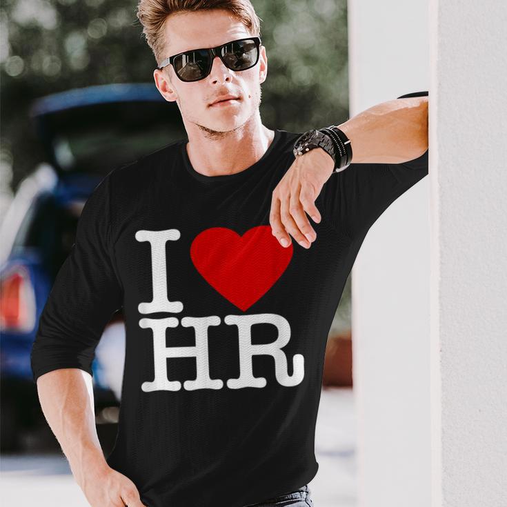 I Love Hr レッドハート 人事 長袖Tシャツ 彼への贈り物