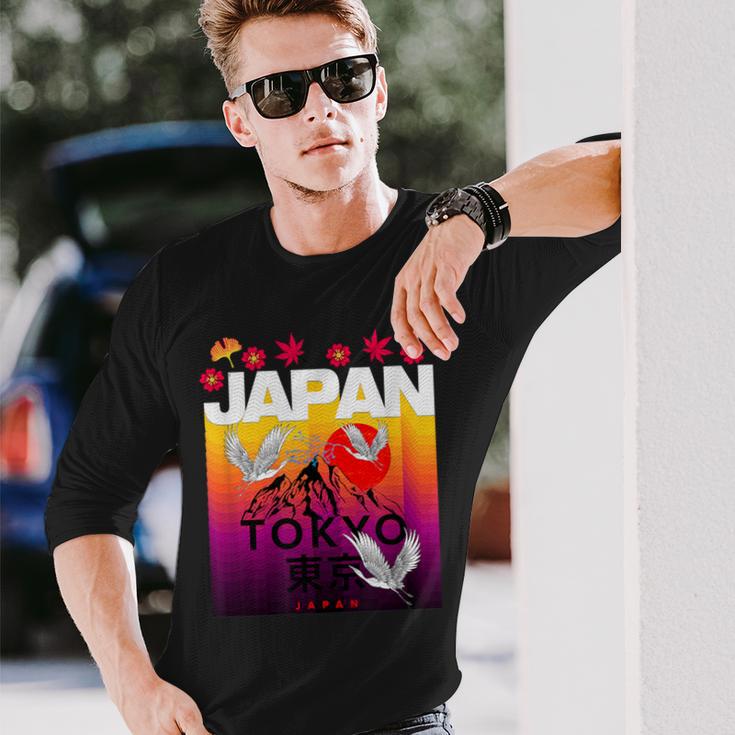I Love Japan Culture Cool Japanunset Red-Crowned Crane 長袖Tシャツ 彼への贈り物