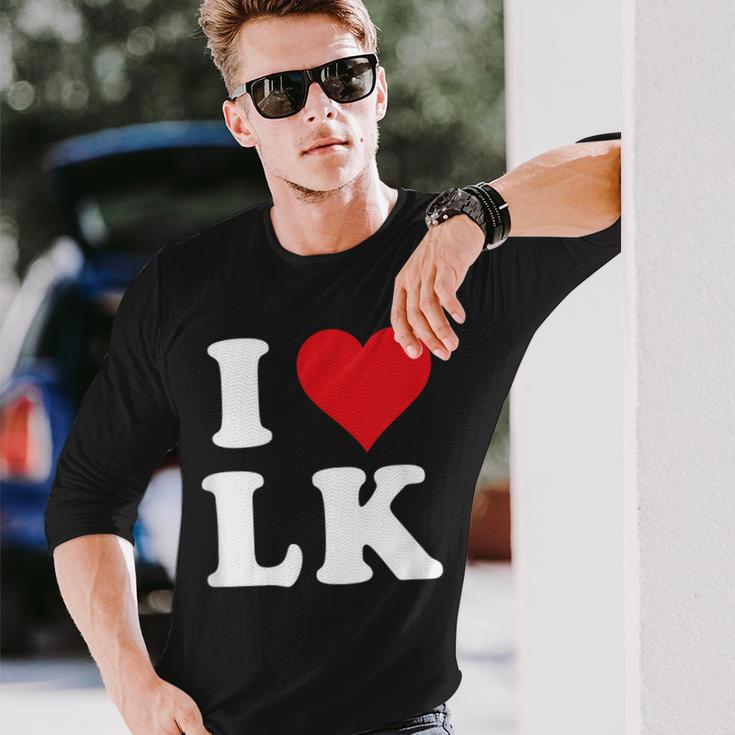 I Love Lk Initials I Heart LK First Last Name L K 長袖Tシャツ 彼への贈り物