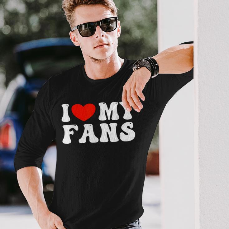 I Love My Fans 長袖Tシャツ 彼への贈り物