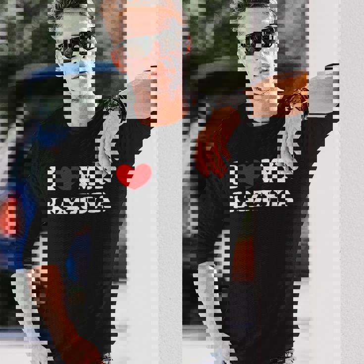 I Love My Kazuya 私はカズヤを愛しています 長袖Tシャツ 彼への贈り物