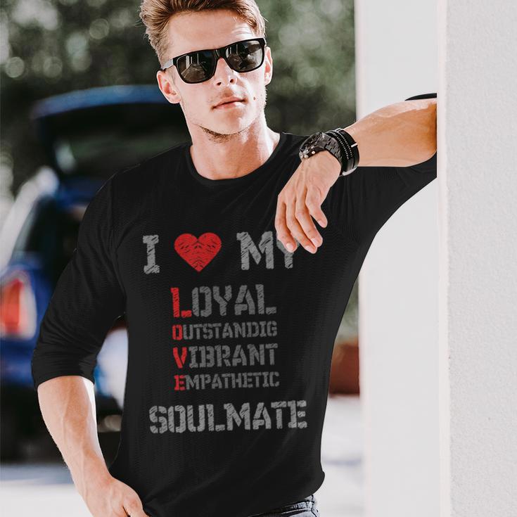 I Love Myoulmate ソウルメイトが大好き ソウルメイトへの愛を込めて 長袖Tシャツ 彼への贈り物