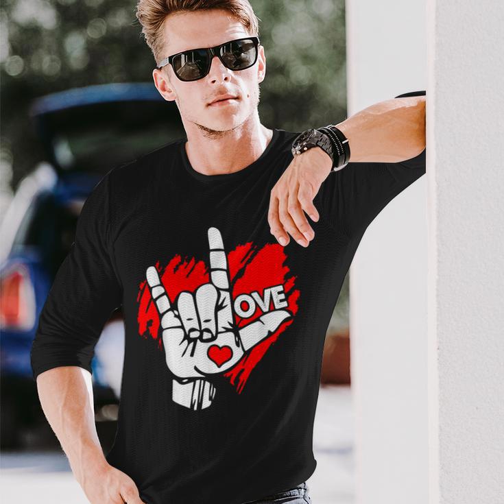 I Love You 手話 Asl Peak Languages 長袖Tシャツ 彼への贈り物