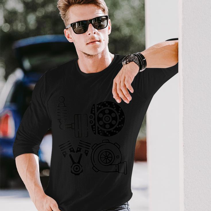 Love カーパーツ ブレーキサスペンションピストンターボメカニック 長袖Tシャツ 彼への贈り物