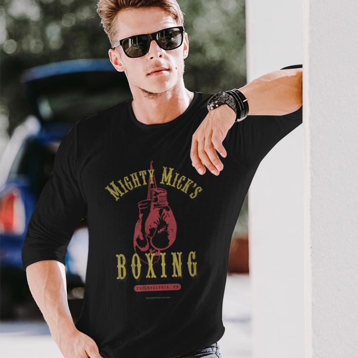 Mighty Mick's ボクシングジム ヴィンテージ アンティーク調 色あせ 長袖Tシャツ 彼への贈り物