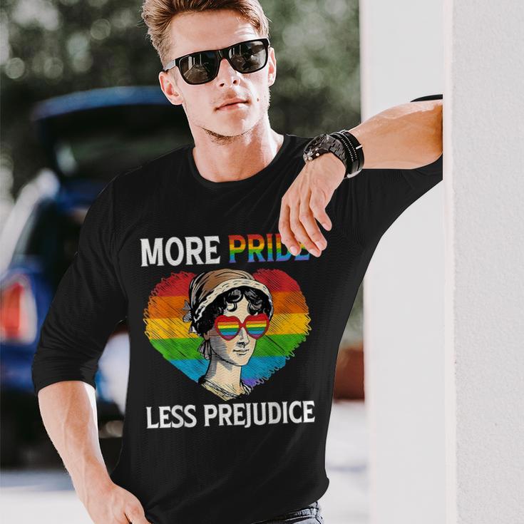 More Pride Less Prejudice Pride Month Lgbtq ゲイ レズビアン 長袖Tシャツ 彼への贈り物