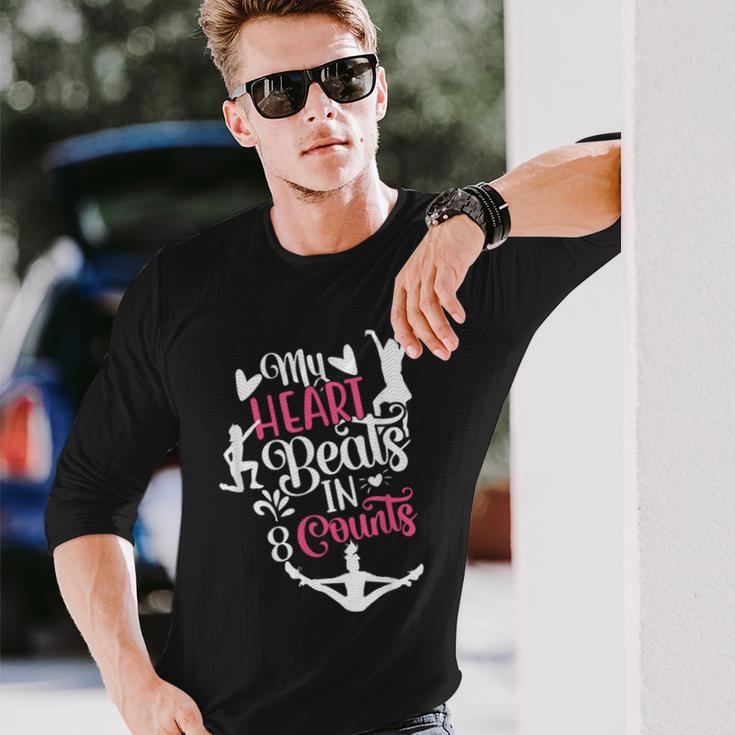 My Heart Beats 8カウント チアリーダー ダンサー チアリーディング 長袖Tシャツ 彼への贈り物