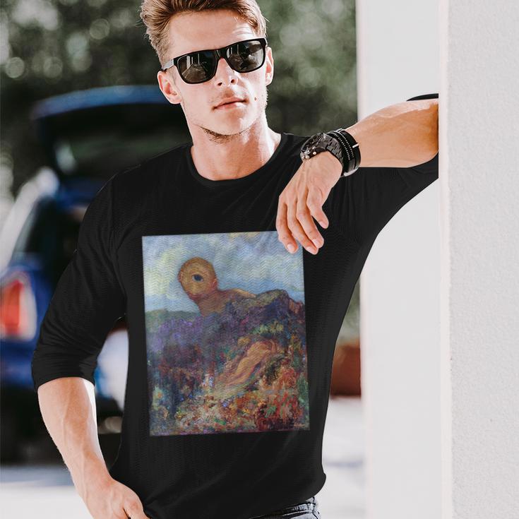 Odilon Redonによるサイクロプスの有名なアートワーク。 長袖Tシャツ 彼への贈り物