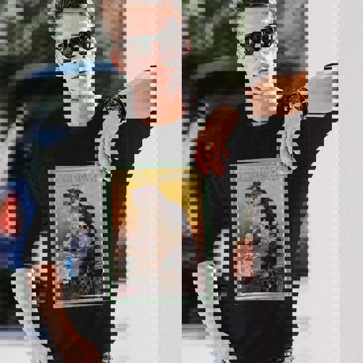 Papier A Cigarettes Abadie Paris ビンテージタバコ広告 長袖Tシャツ 彼への贈り物