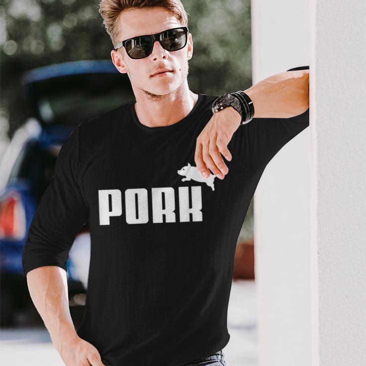 Pork – 面白いtシャツ Bbqスモーカーベーコン愛好家用 長袖Tシャツ 彼への贈り物