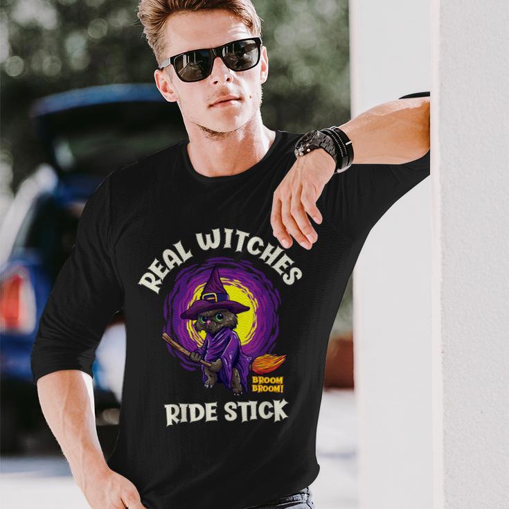 Real Witches Ridetick 面白い 黒猫 ハロウィン 長袖Tシャツ 彼への贈り物