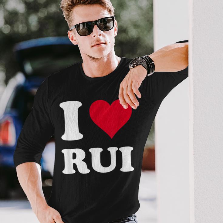 Red Heart I Love Rui 長袖Tシャツ 彼への贈り物