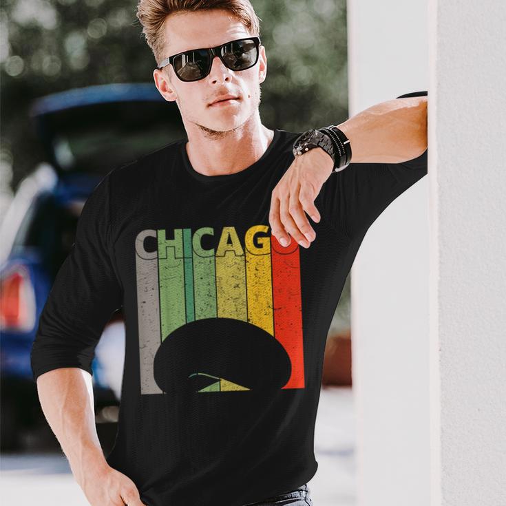 Retro Chicago Intage Chicago Bean Cloud Gate 長袖Tシャツ 彼への贈り物