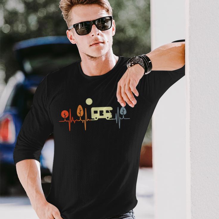 Rvキャンピングカー・ハートビートキャンパー 長袖Tシャツ 彼への贈り物