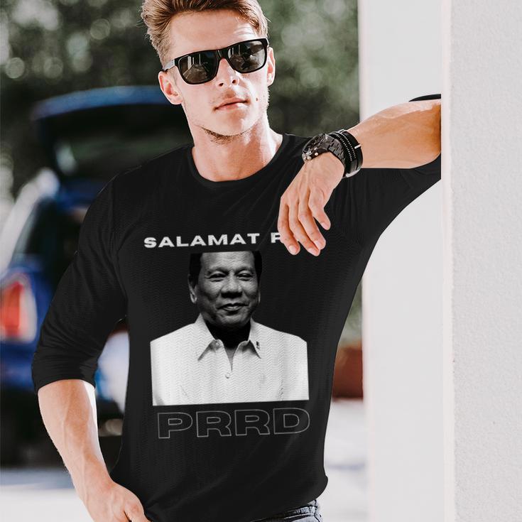 Salamat Po Prrd ありがとう社長ドゥテルテ・ピノイピネー 長袖Tシャツ 彼への贈り物