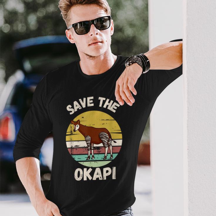 Save The Okapi コンゴキリン オカピ 長袖Tシャツ 彼への贈り物